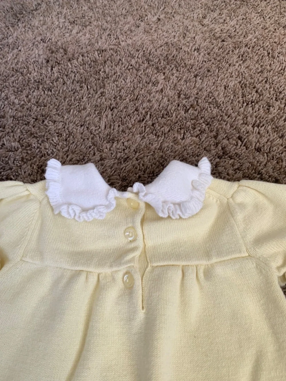 Janie and Jack Bubble Romper 6-12m Ruffle Embroidered Duck Bunny Collar Outfit